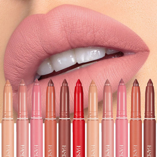 12 Color Waterproof Matte Nude Pink Lip Gloss & Liner Set – Long Lasting Lip Makeup Essentials