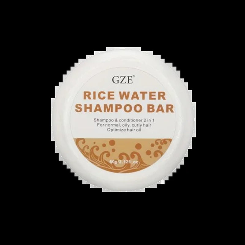 Rice Water Shampoo Bar Soap and Rice Raw Pulp Solid Conditioner for Hair Strengthening, Helps Dry Hair Moisturizing