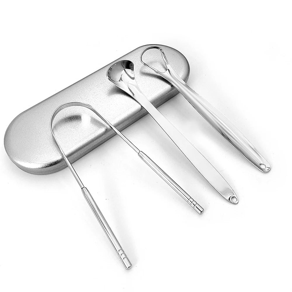 Ultimate Stainless Steel Tongue Scraper – Portable Oral Hygiene Tool for Fresh Breath & Clean Tongue for All Ages