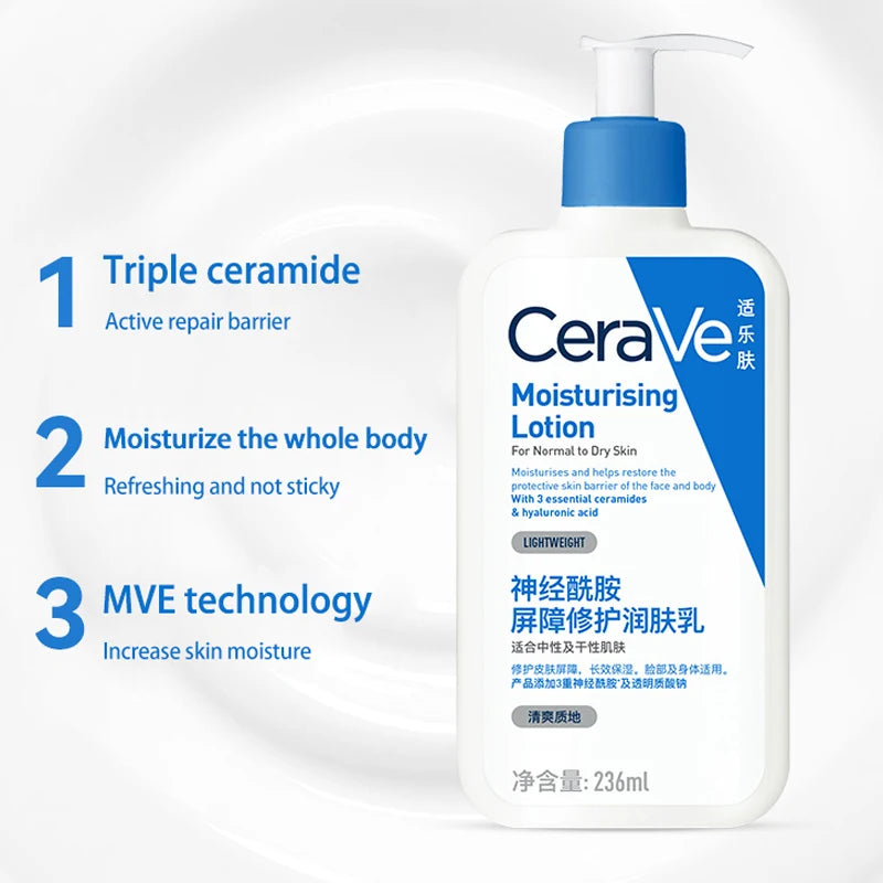 Daily Moisturizing Lotion for Dry Skin Body Lotion & Face Moisturizer with Hyaluronic Acid and Ceramides 236Ml/473Ml