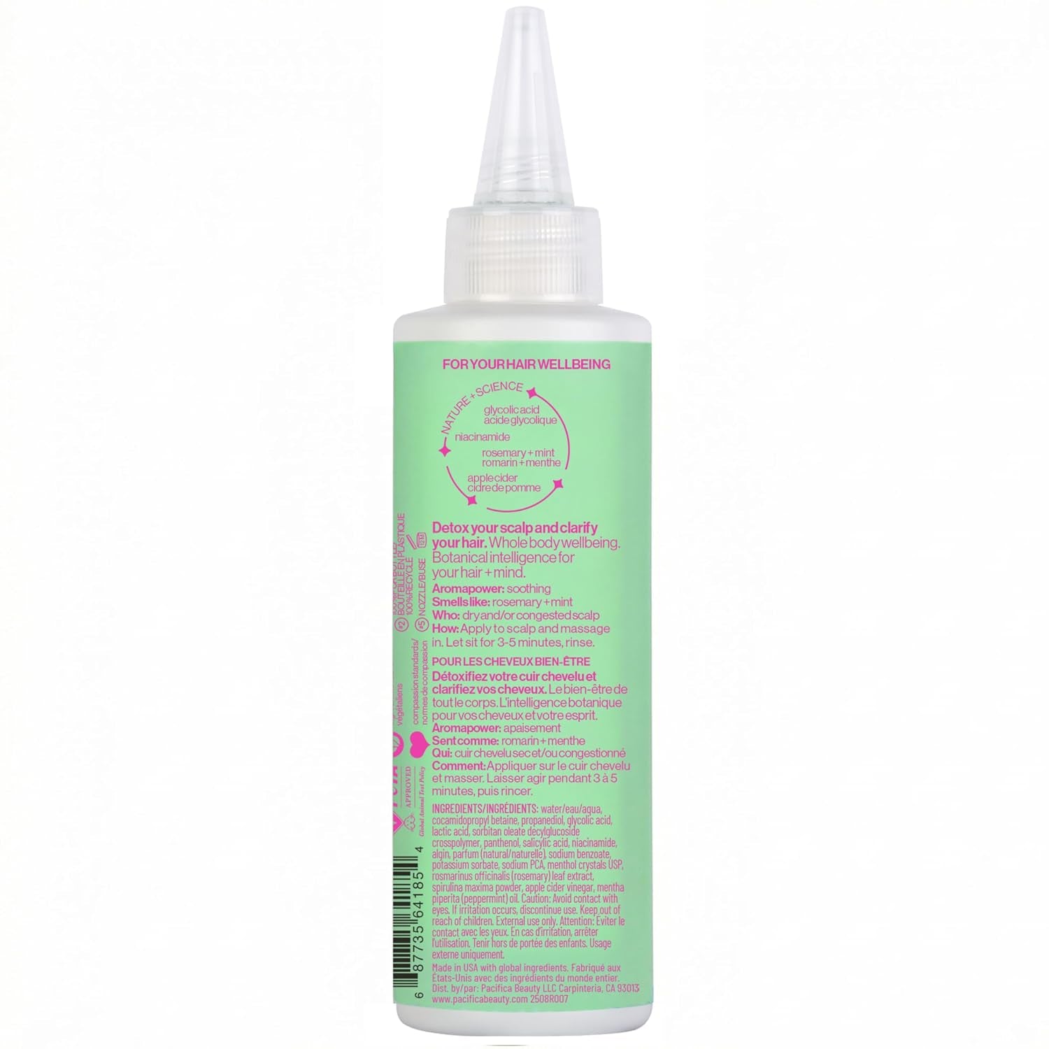 Scalp Detox Tonic – Scalp Exfoliator with Glycolic & Salicylic Acid for Clarifying Build up & Purifying – Infused with Rosemary to Support an Itchy, Dry Head – Vegan & Cruelty-Free – 5 Oz