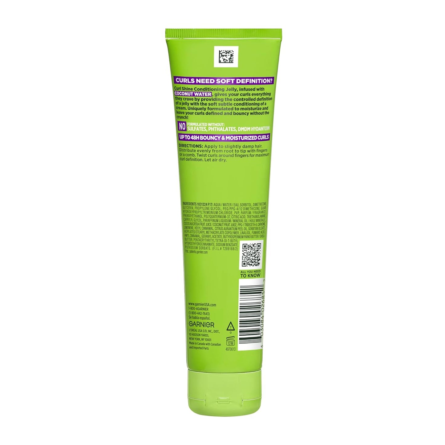 Garnier Fructis Curl Shine Conditioning Hair Gel, Frizz Control for Curly, Wavy, and Coily Hair, Extra Strong Hold for up to 48 Hrs of Bouncy, Moisturized Curls, 5.1 Fl Oz (Packaging May Vary)