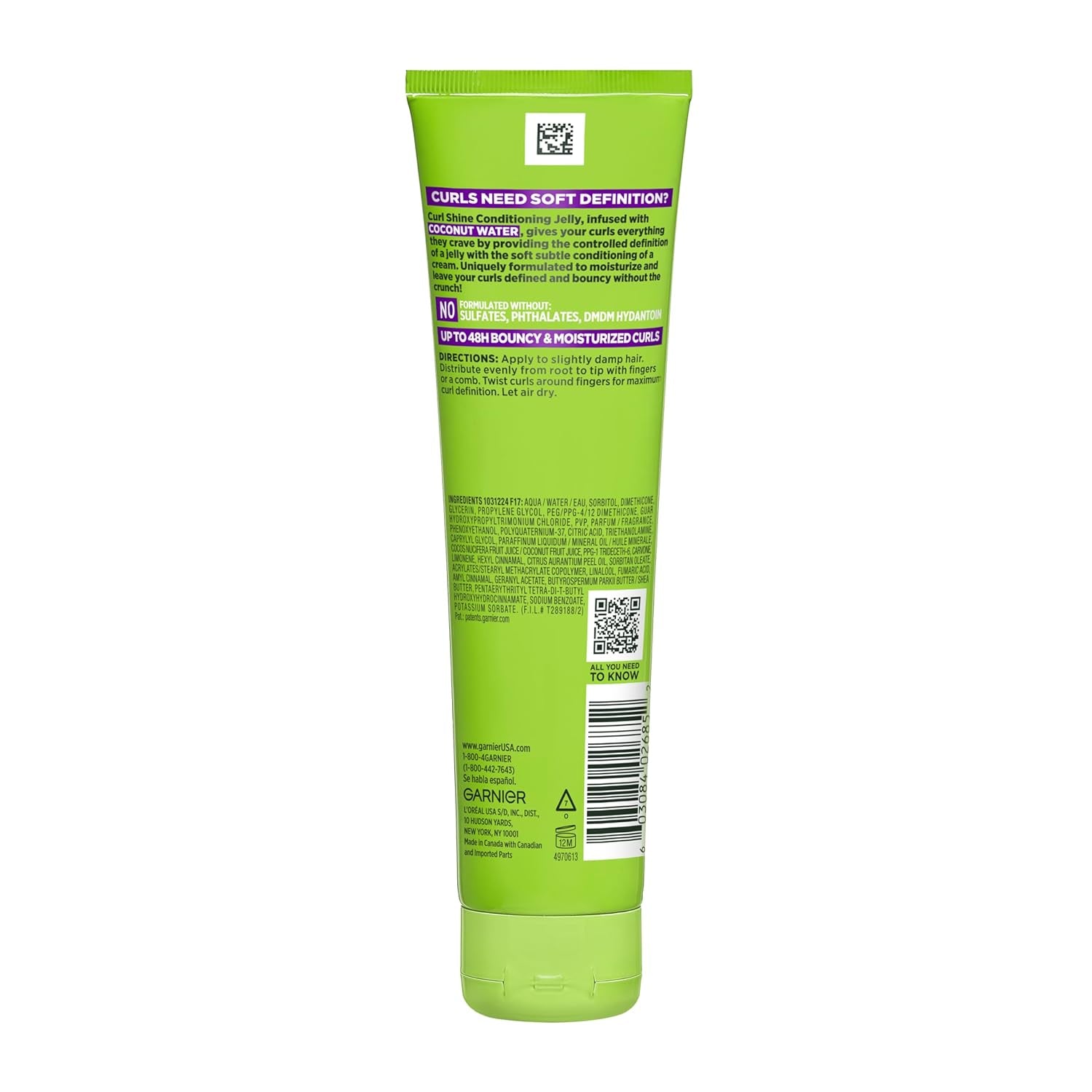 Garnier Fructis Curl Shine Conditioning Hair Gel, Frizz Control for Curly, Wavy, and Coily Hair, Extra Strong Hold for up to 48 Hrs of Bouncy, Moisturized Curls, 5.1 Fl Oz (Packaging May Vary)
