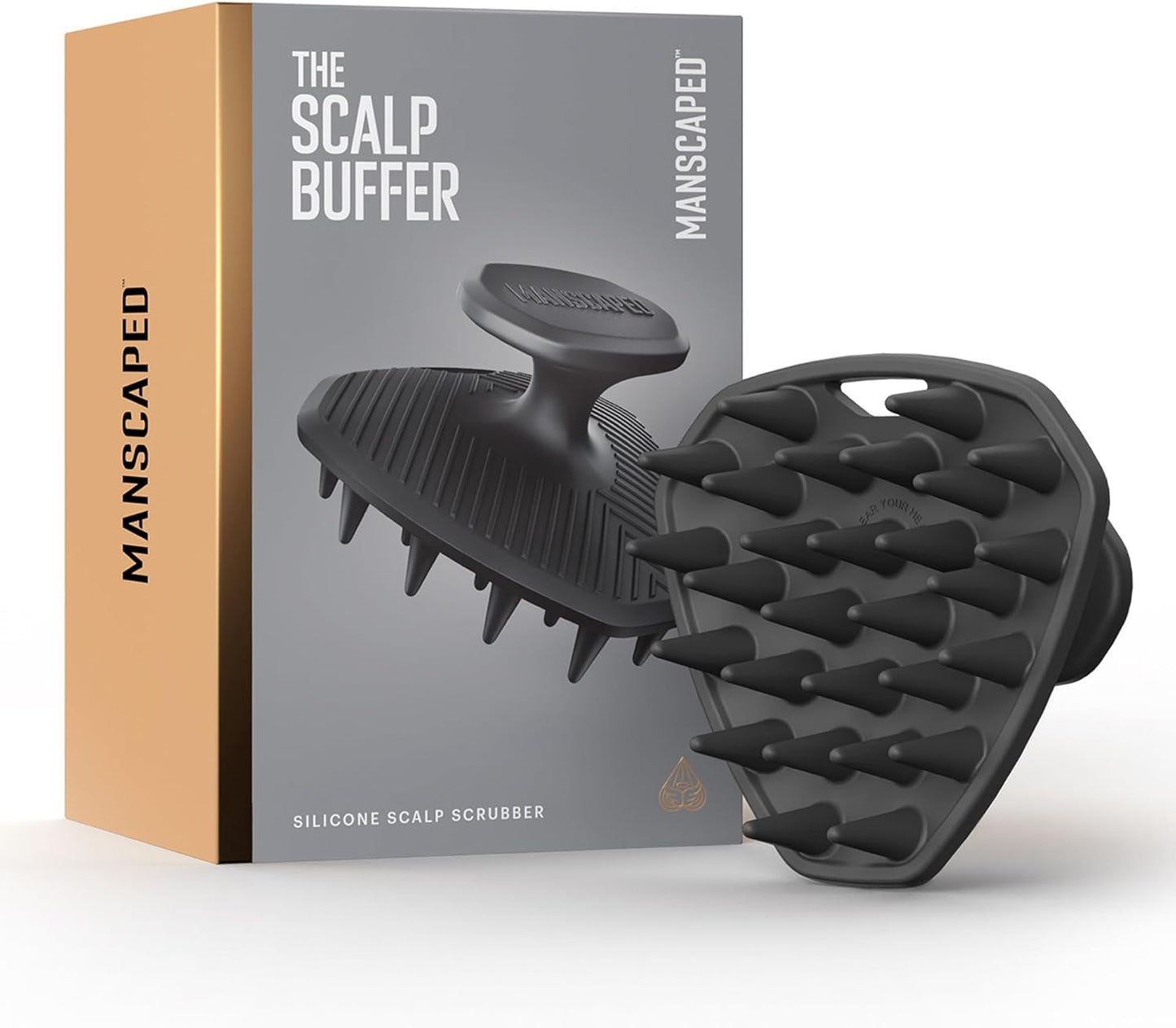 MANSCAPED® the Scalp Buffer Men’S Silicone Head Scrubber – Premium Cleansing & Exfoliating Hair Brush, Ergonomic Handheld Design for Gentle Scalp Massage (1-Pack)