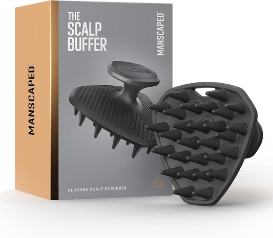 MANSCAPED® the Scalp Buffer Men’S Silicone Head Scrubber – Premium Cleansing & Exfoliating Hair Brush, Ergonomic Handheld Design for Gentle Scalp Massage (1-Pack)