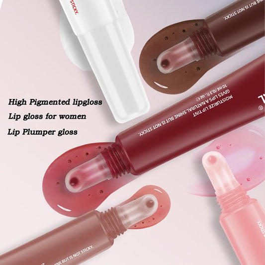 5 Color Jelly Lip Gloss Set,Moisturizing Peptide Lip Tint Pink Jelly Lip Gloss,Natural Plumping Lip Tint,Mirror Toot Lip Gloss for Women (5 Colors/Set, A)