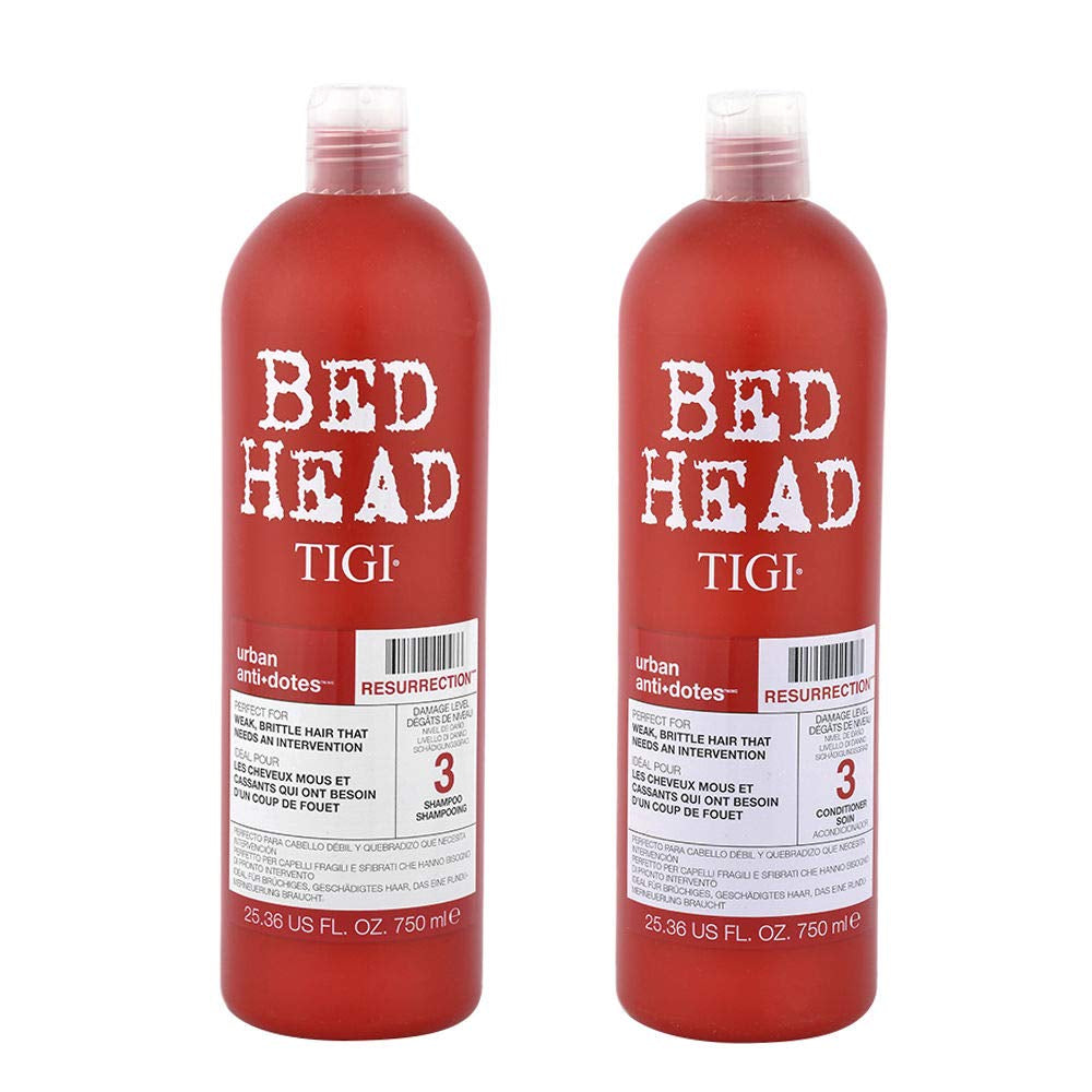Bed Head Urban Antidotes Resurrection Shampoo and Conditioner for Damaged Hair 25.36 Fl Oz 2 Count