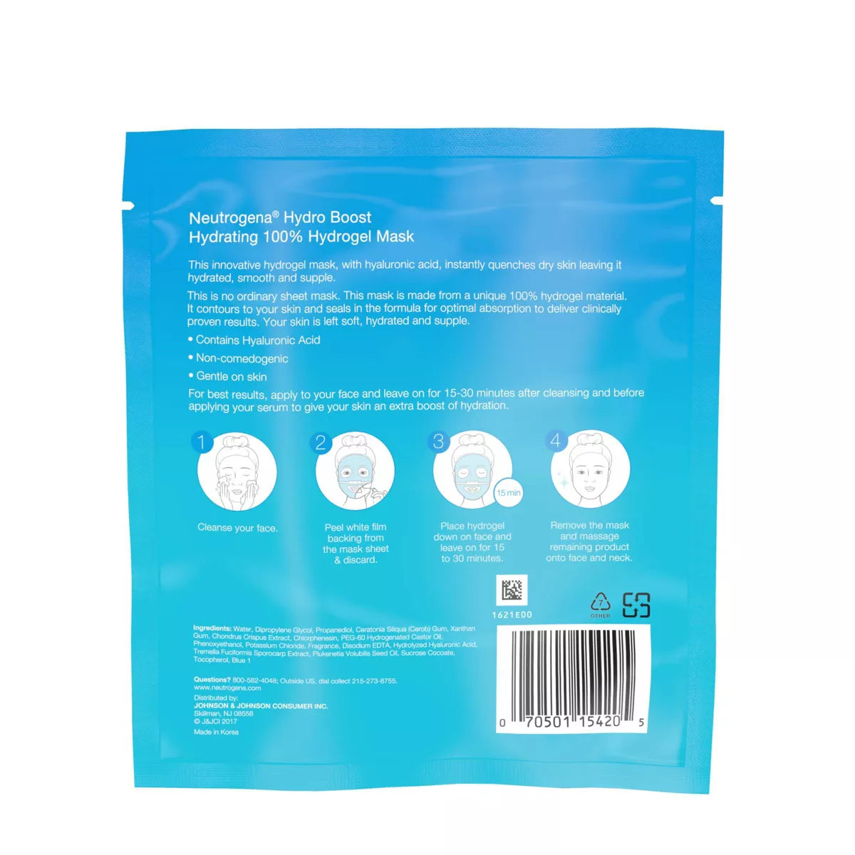 Neutrogena Hydro Boost Moisturizing Face Mask with Hyaluronic Acid for Dry Skin - 1Oz: Noncomedogenic, Paraben-Free, Scented