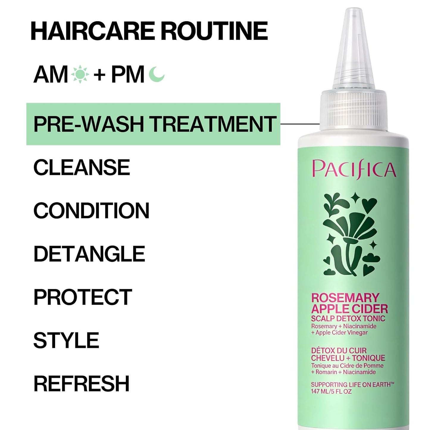 Scalp Detox Tonic – Scalp Exfoliator with Glycolic & Salicylic Acid for Clarifying Build up & Purifying – Infused with Rosemary to Support an Itchy, Dry Head – Vegan & Cruelty-Free – 5 Oz