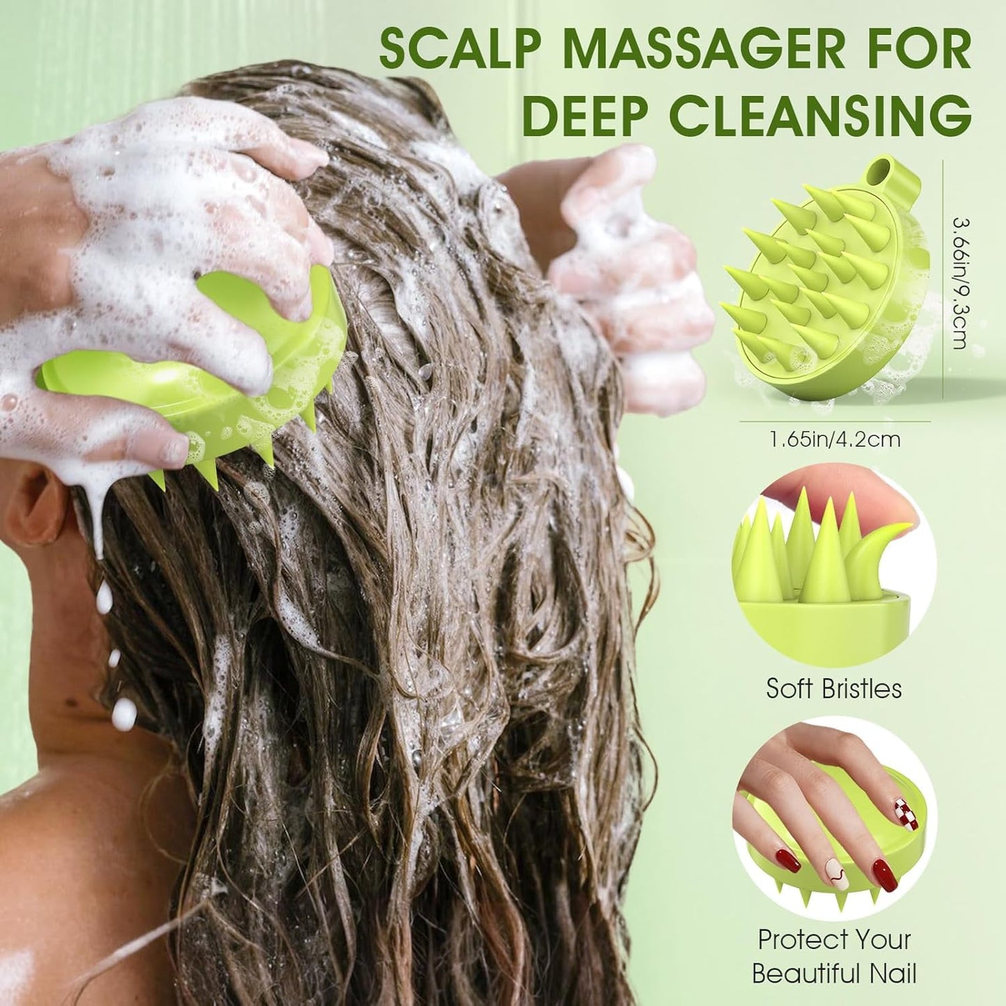 Apple Cider Scalp Scrub, 2-In-1 AHA & BHA Scalp Exfoliator Shampoo, Detox Treatment with Sea Salt, Clarify and Remove Build up with Silicone Scalp Massager, 10.6Oz/300G