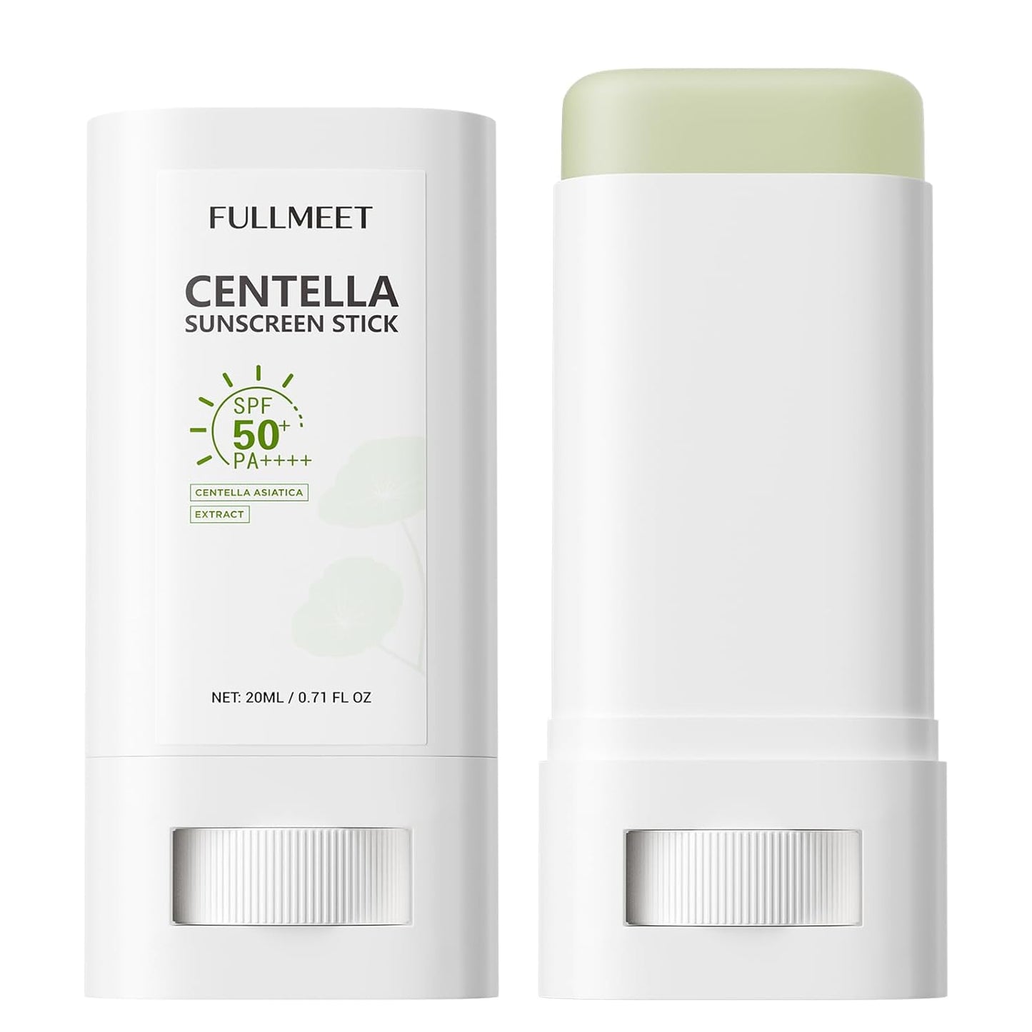 Sunscreen Stick with Centella, Sunscreen Stick SPF50+ PA++++, Soothing, Moisturizing, No White Cast, Matte Sun Stick Broad Spectrum Sunblock Stick for Face & Body, 0.71 OZ