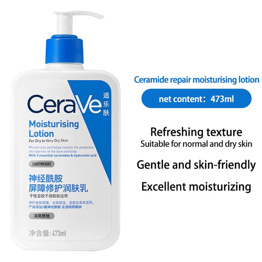 Daily Moisturizing Lotion for Dry Skin Body Lotion & Face Moisturizer with Hyaluronic Acid and Ceramides 236Ml/473Ml