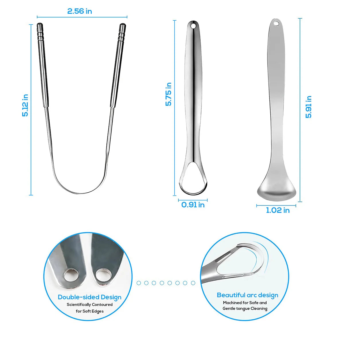 Ultimate Stainless Steel Tongue Scraper – Portable Oral Hygiene Tool for Fresh Breath & Clean Tongue for All Ages