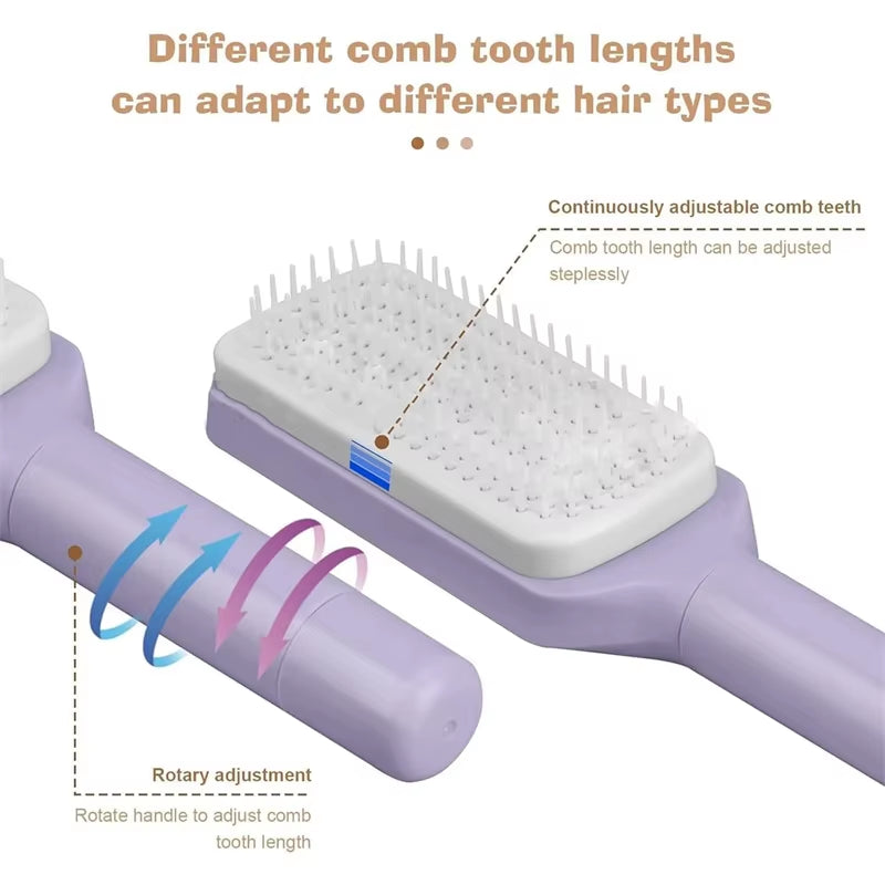 Self Cleaning Hair Comb Massage Air Cushion Comb Rotatable Anti-Static Hair Smoothing Brush Anti-Static Self Cleaning Hair Combs