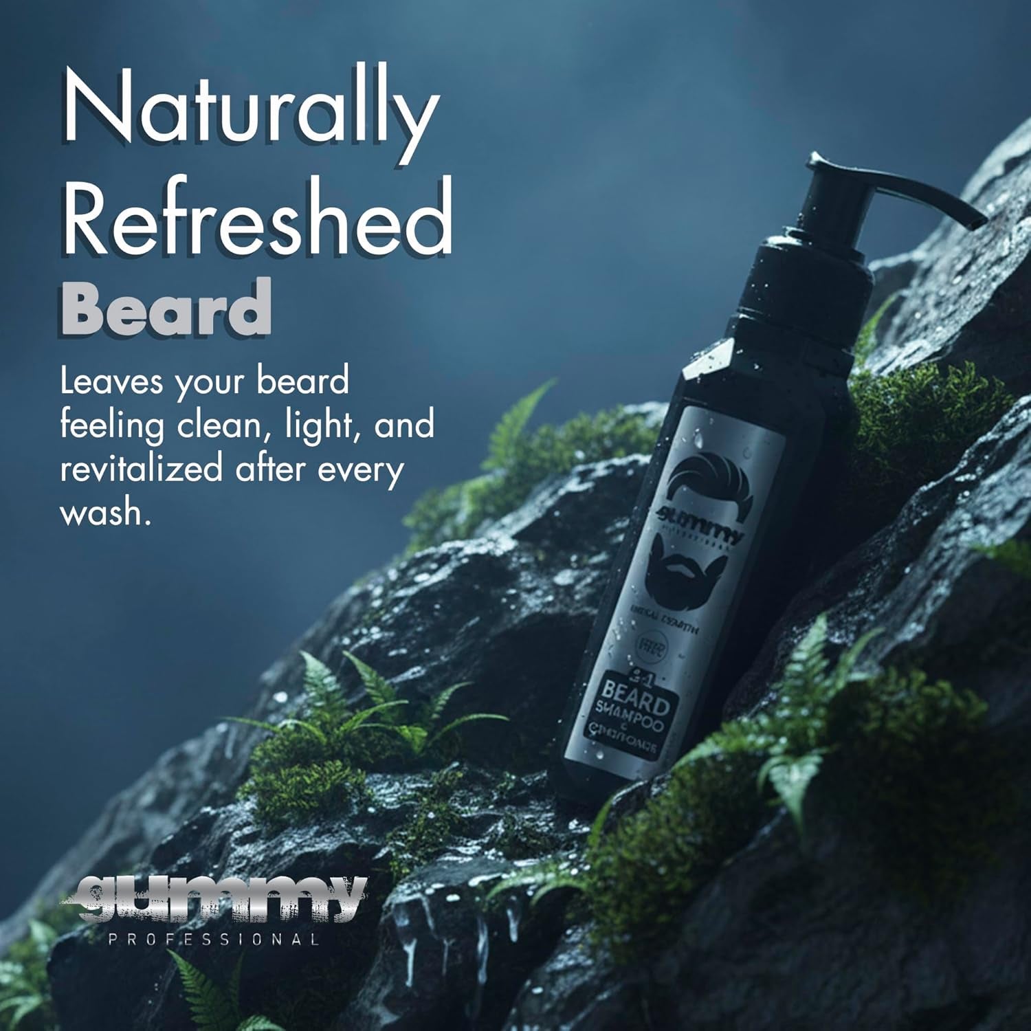 Professional 2-In-1 Beard Shampoo & Conditioner with Herbal Keratin – Cleansing & Moisturizing Beard Wash for Daily Grooming – Rinses Clean with No Heavy Residue for All Beard Types – 250 Ml