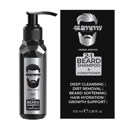 Professional 2-In-1 Beard Shampoo & Conditioner with Herbal Keratin – Cleansing & Moisturizing Beard Wash for Daily Grooming – Rinses Clean with No Heavy Residue for All Beard Types – 250 Ml