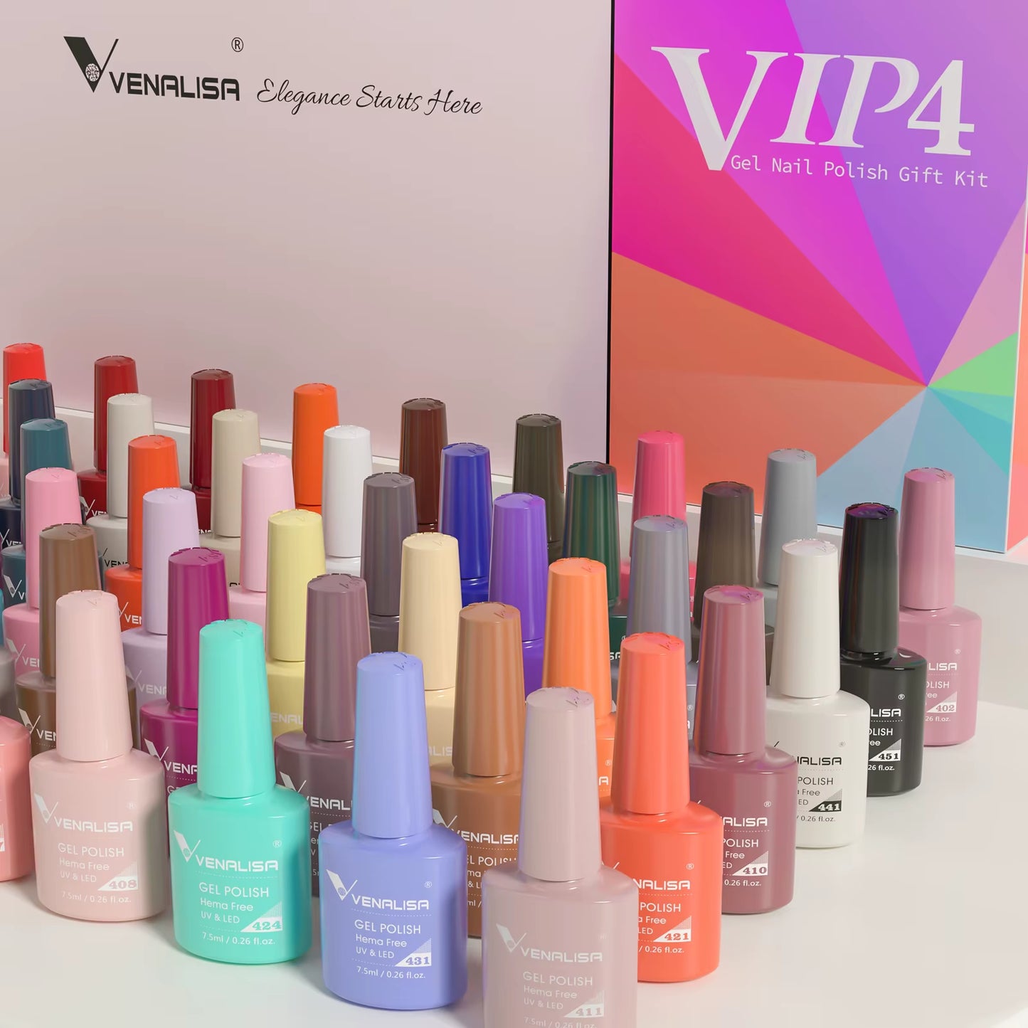 VIP4 TPO-Free Nail Gel Polish - 7.5ml Soak Off UV/LED Varnish for Stunning Full Coverage Manicure