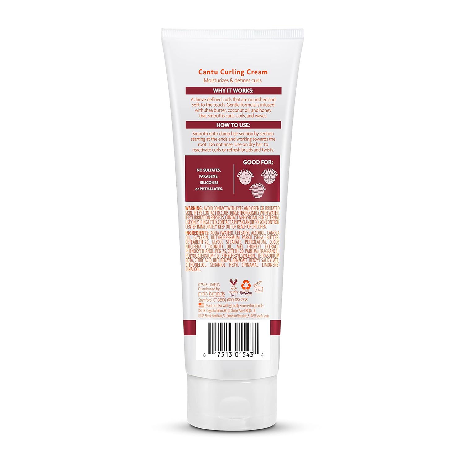 Transform Your Child's Curls with Cantu Care for Kids Curling Cream - Paraben & Sulfate-Free Shea Butter Formula, 8 Oz (Pack of 3)