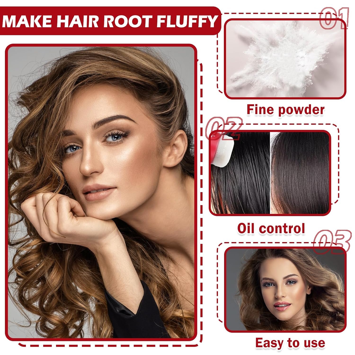 Fluffy Hair Texture Volume Styling Powder for Oil Control, Mattifying and Volumizing Hair Powder