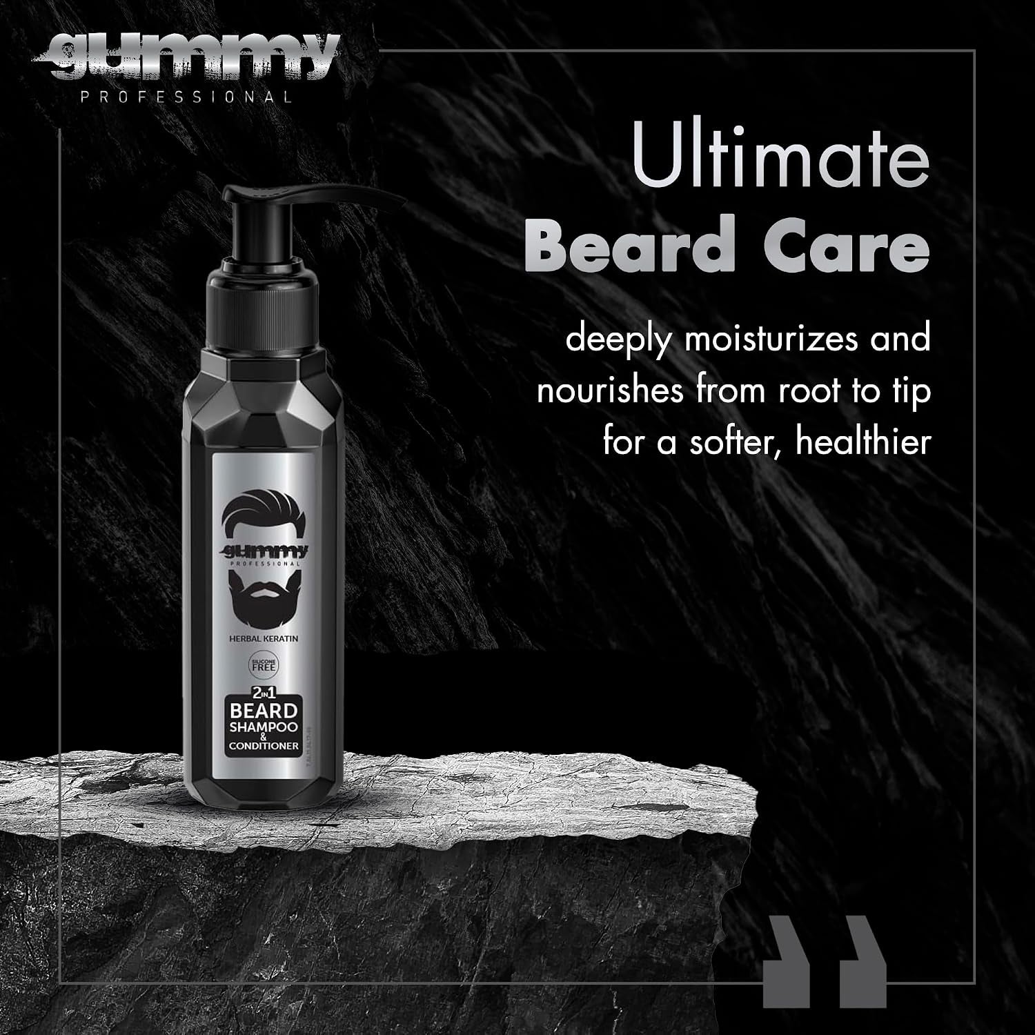 Professional 2-In-1 Beard Shampoo & Conditioner with Herbal Keratin – Cleansing & Moisturizing Beard Wash for Daily Grooming – Rinses Clean with No Heavy Residue for All Beard Types – 250 Ml