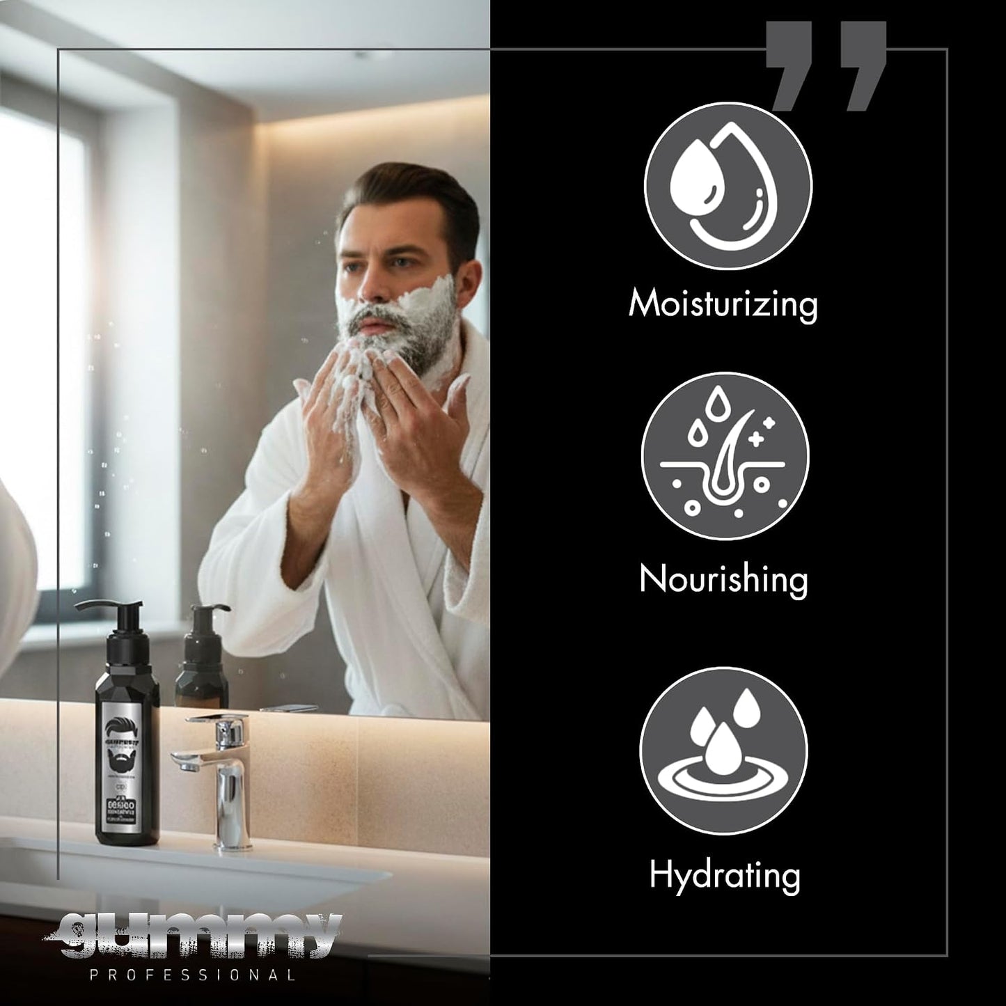 Professional 2-In-1 Beard Shampoo & Conditioner with Herbal Keratin – Cleansing & Moisturizing Beard Wash for Daily Grooming – Rinses Clean with No Heavy Residue for All Beard Types – 250 Ml