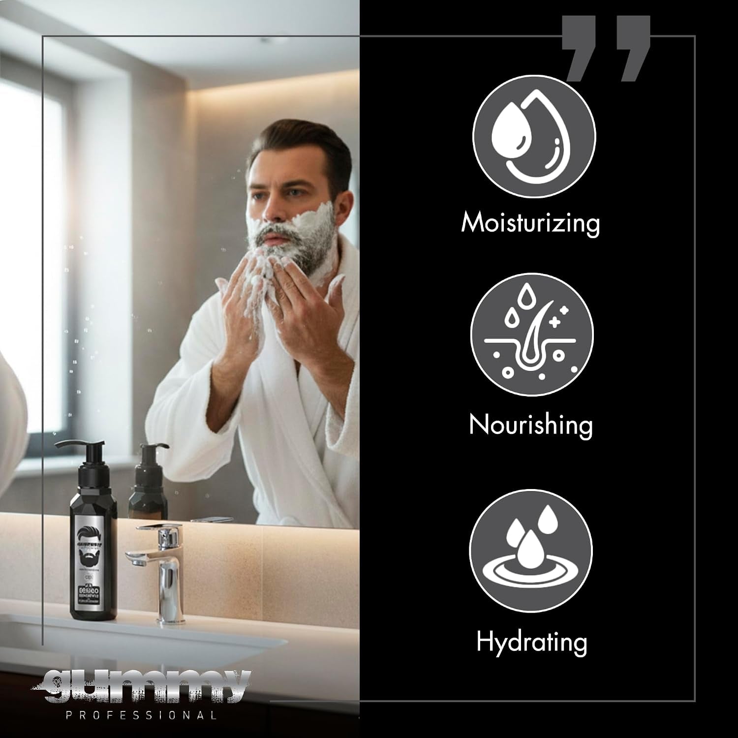 Professional 2-In-1 Beard Shampoo & Conditioner with Herbal Keratin – Cleansing & Moisturizing Beard Wash for Daily Grooming – Rinses Clean with No Heavy Residue for All Beard Types – 250 Ml