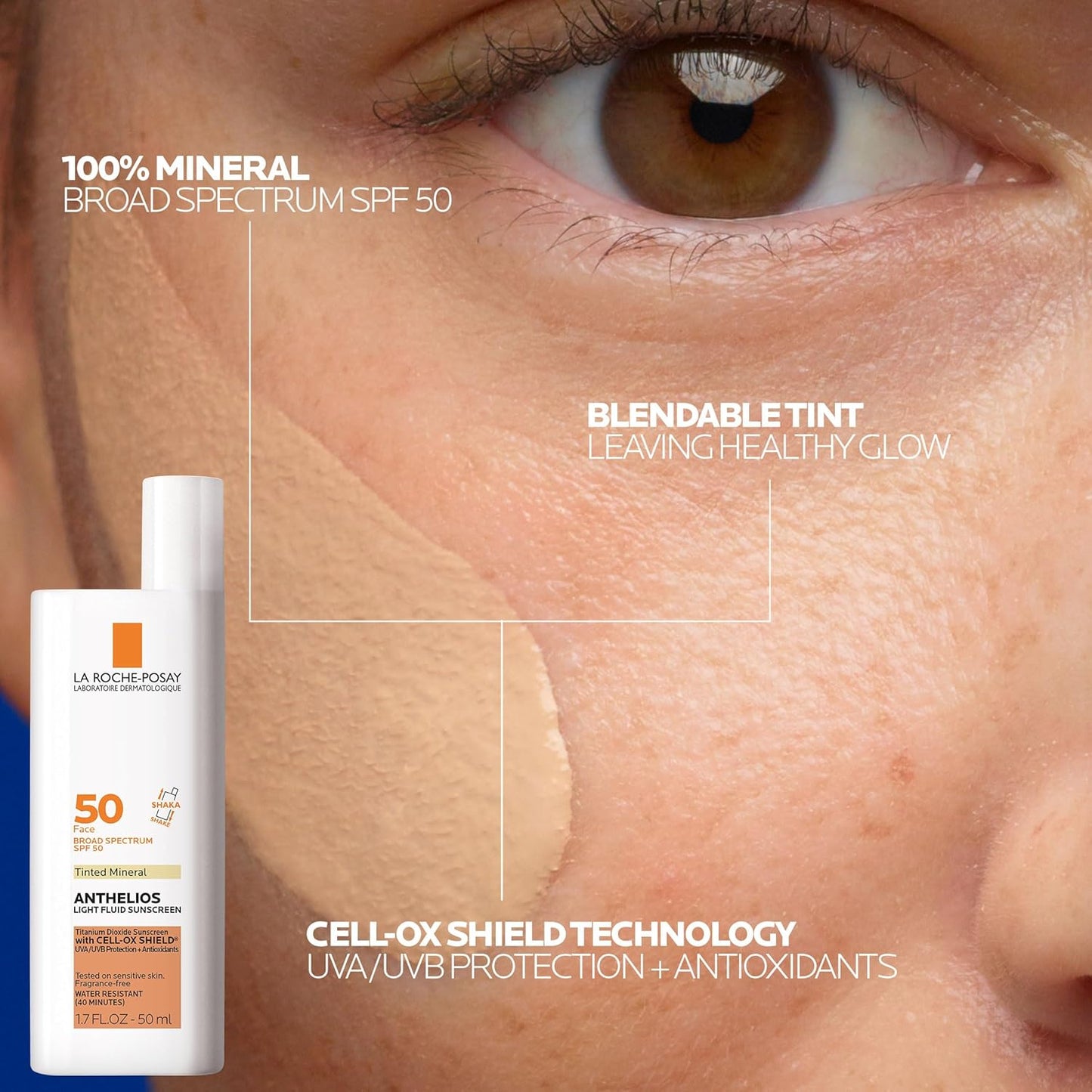 Bundle of La Roche-Posay Anthelios Tinted Sunscreen SPF 40+, Broad Spectrum SPF Zinc Oxide + La Roche Posay Anthelios UV Pro-Sport Sunscreen SPF 50, Daily Use for Body & Face