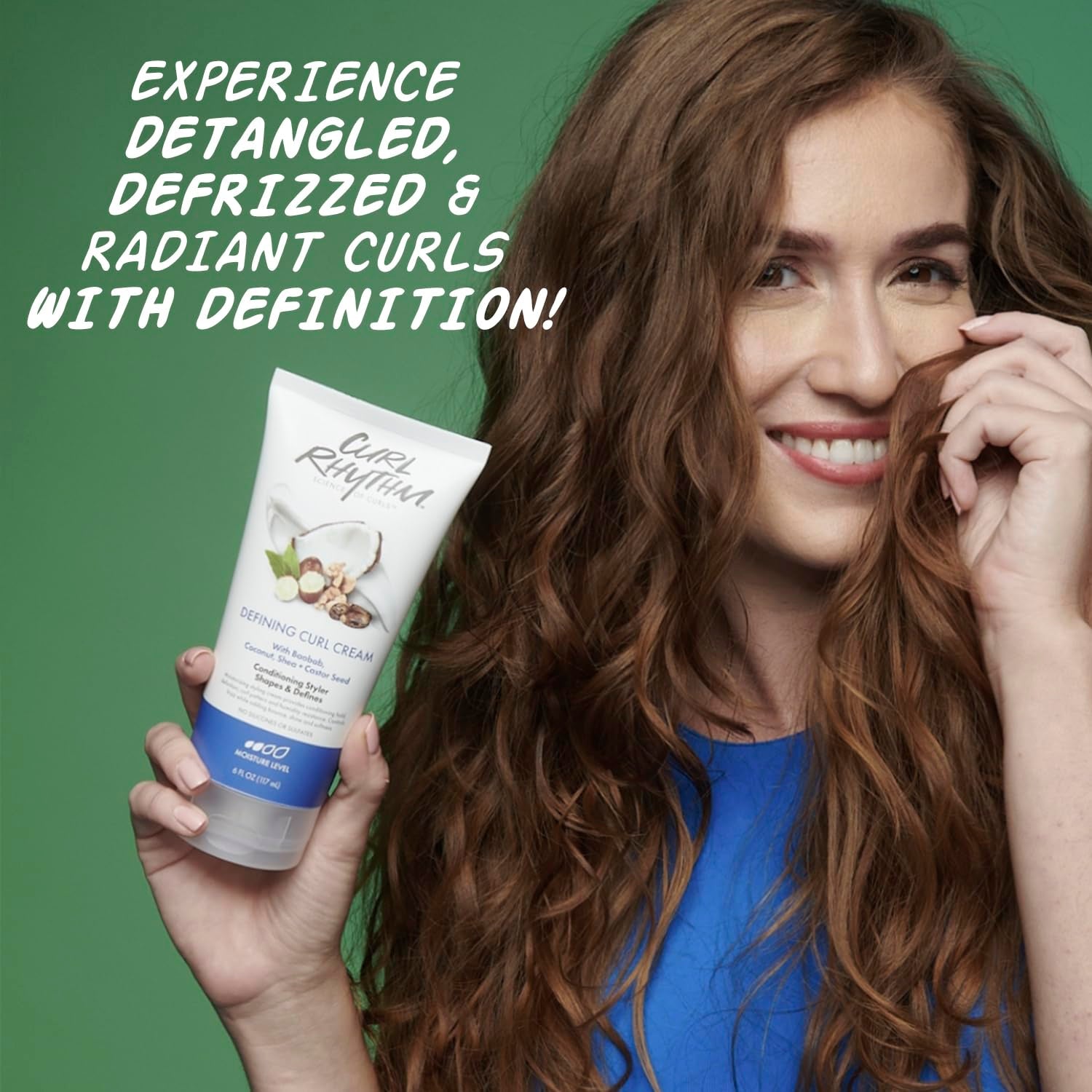Defining Curl Cream - Hair Moisturizer for Curly Hair - Curl Styling Cream for Frizz Control, Bounce, and Shine - Sulfate Free - 6 Oz