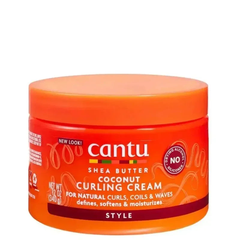 Original New Look Cantu Shea Butter Hair Coconut Curling Cream 12OZ 340G Natural Defines Moisturizes Help Stergthen Strands