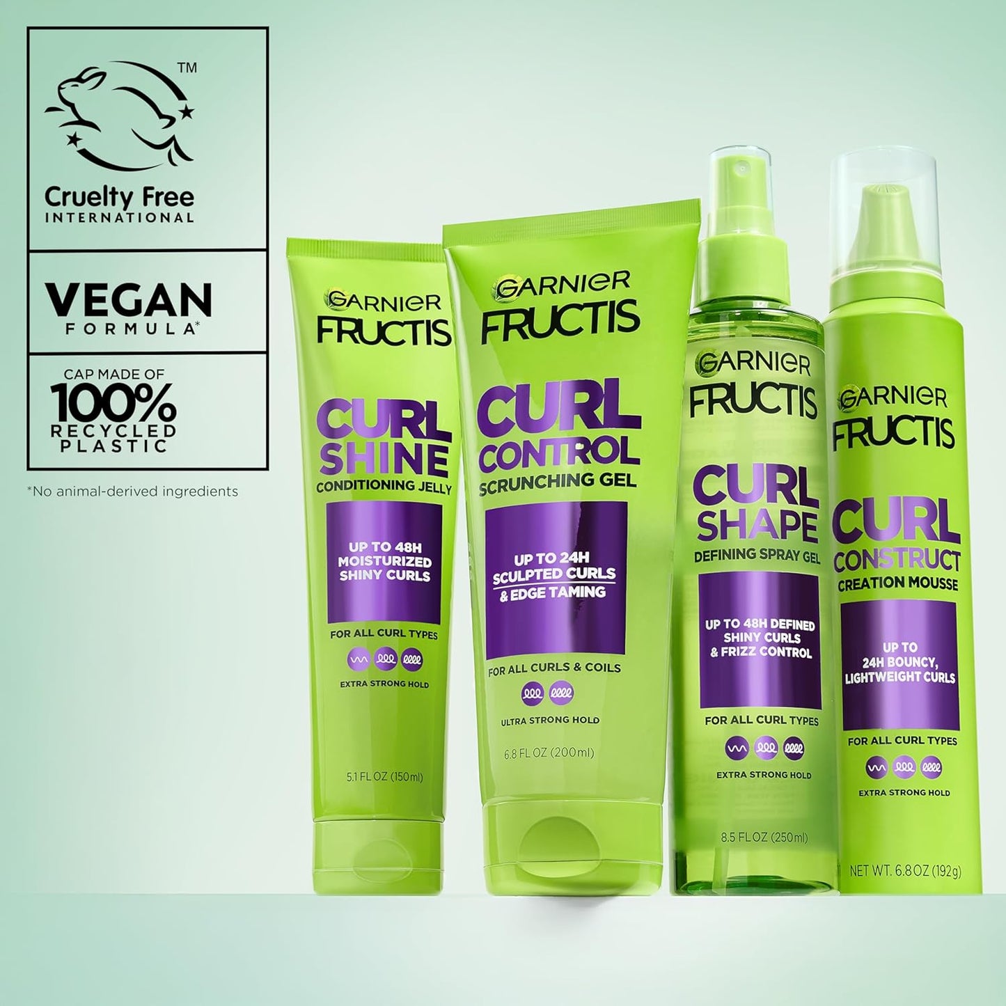 Garnier Fructis Curl Shine Conditioning Hair Gel, Frizz Control for Curly, Wavy, and Coily Hair, Extra Strong Hold for up to 48 Hrs of Bouncy, Moisturized Curls, 5.1 Fl Oz (Packaging May Vary)