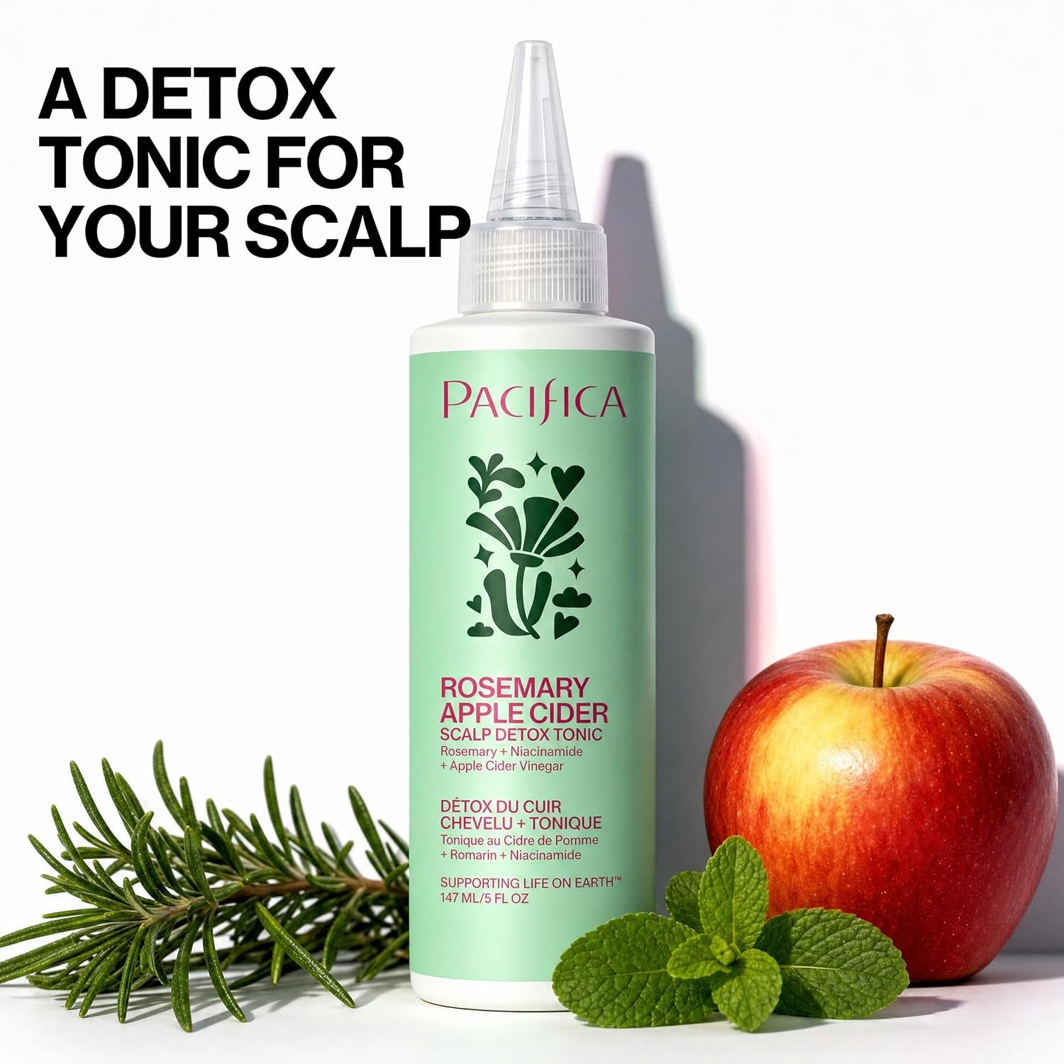 Scalp Detox Tonic – Scalp Exfoliator with Glycolic & Salicylic Acid for Clarifying Build up & Purifying – Infused with Rosemary to Support an Itchy, Dry Head – Vegan & Cruelty-Free – 5 Oz