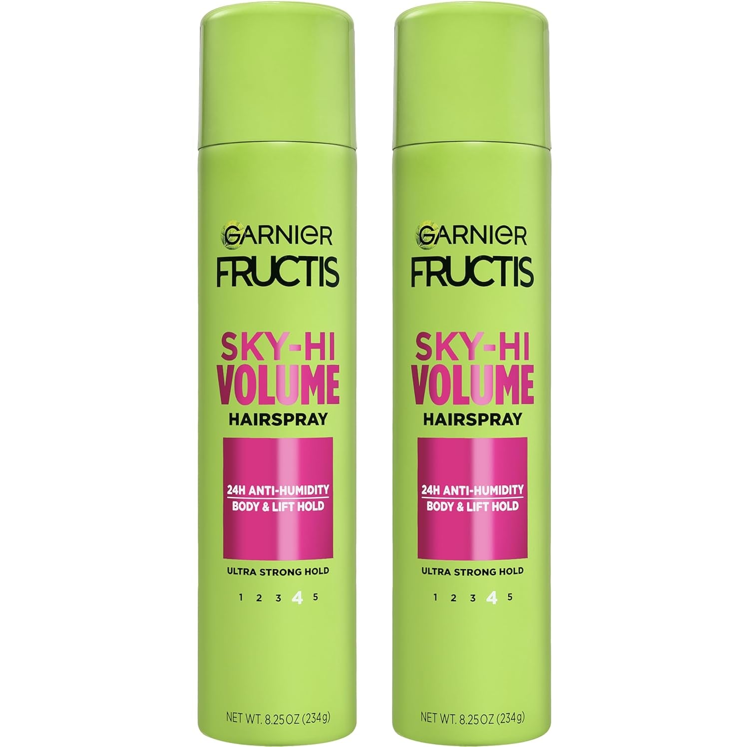 Garnier Fructis Sky-Hi Volume Hairspray, Anti-Humidity Volumizing Spray with Bamboo Extract, Provides 24-Hour of Flexible Hold and Frizz Control, 8.25 Oz, 2 Count (Packaging May Vary)