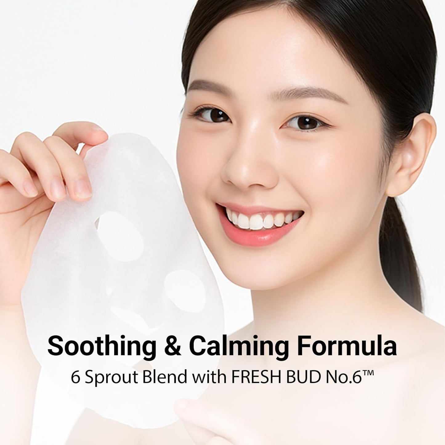 Soothing Calm Mask, Centella CICA Korean Face Mask, Korean Sheet Mask for Sensitive Skin, Hydrating Bamboo with Heartleaf, Mugwort & Hyaluronic Acid, Reduces Redness, 5 Sheets