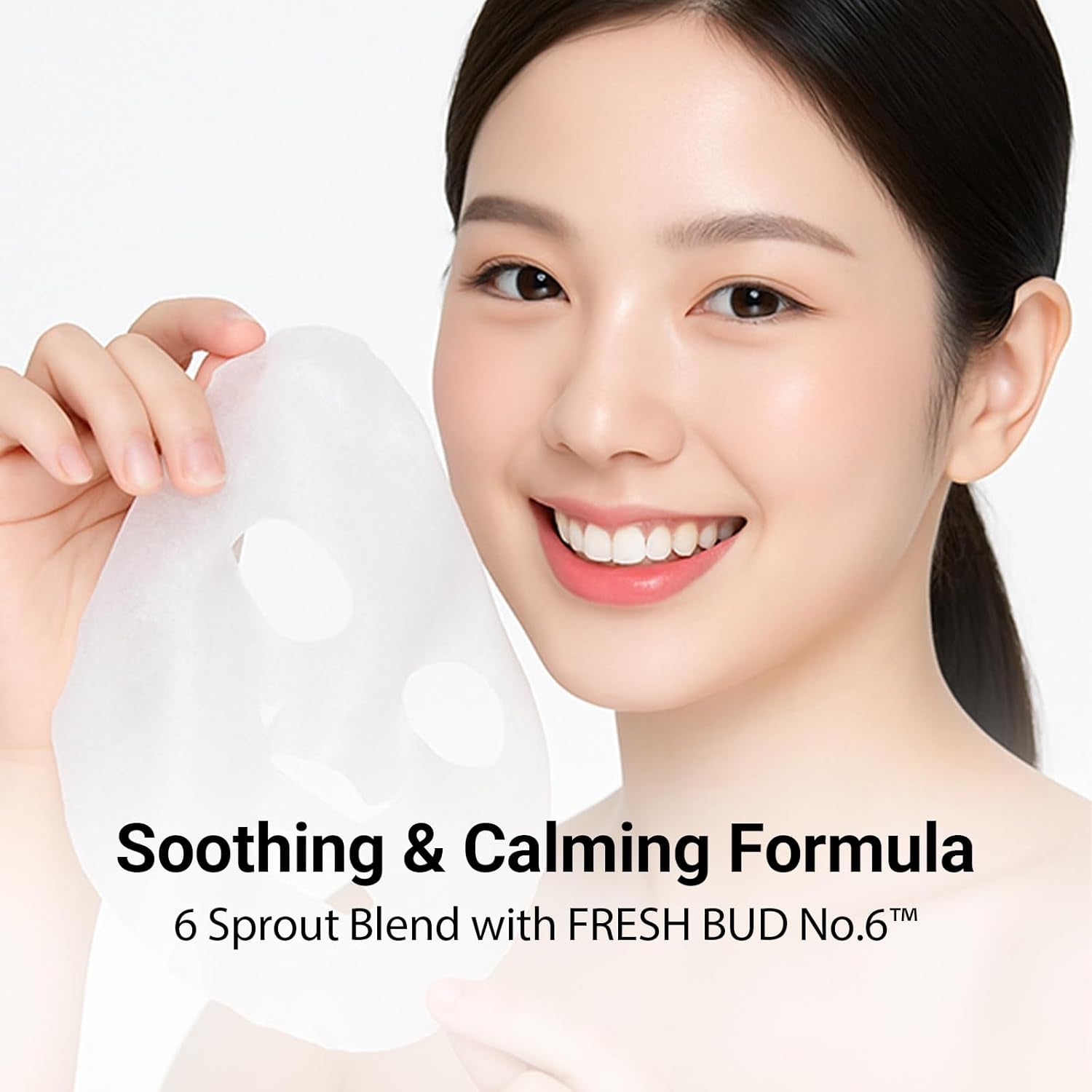 Soothing Calm Mask, Centella CICA Korean Face Mask, Korean Sheet Mask for Sensitive Skin, Hydrating Bamboo with Heartleaf, Mugwort & Hyaluronic Acid, Reduces Redness, 5 Sheets