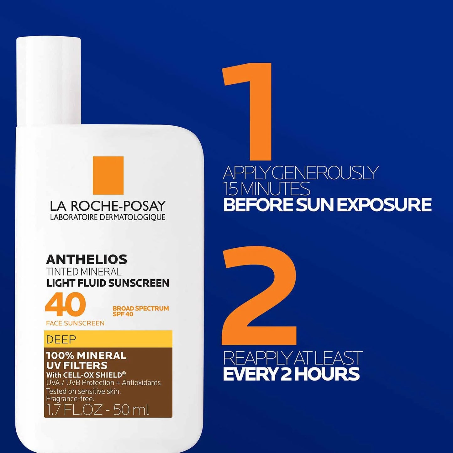 Anthelios Tinted Sunscreen SPF 40 - Deep - 1.7 Fl Oz